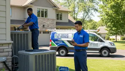 HVAC technician performing residential AC repair service in Milwaukee WI