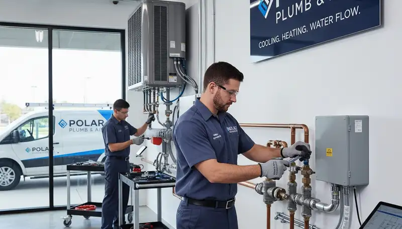 Milwaukee WI plumber repairing leaking pipe for Five Star Cooling plumbing services